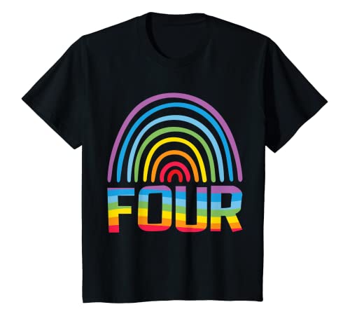Kinder 4. Geburtstag süßes Regenbogen Mädchen 4 Jahre alt Niedlich T-Shirt Kinder 4. Geburtstag süßes Regenbogen Mädchen 4 Jahre alt Niedlich T-Shirt von Süße Geburtstagsgeschenke für Mädchen Regenbogen
