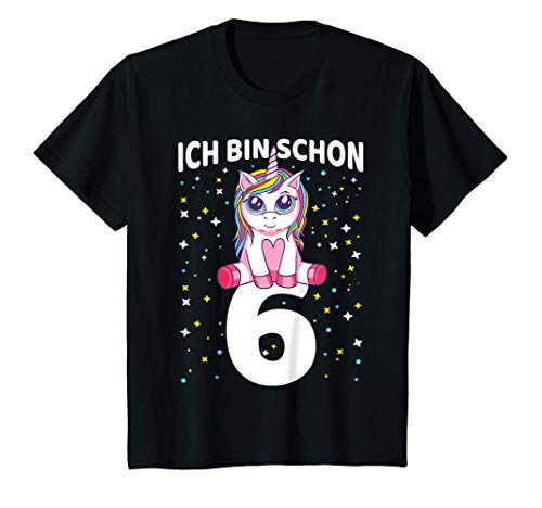 Kinder 6. Geburtstag 6. Jahre Mädchen Süßes Einhorn Ich Bin Schon 6 T-Shirt von Süße Geschenke Zum Geburtstag Für Mädchen & Junge