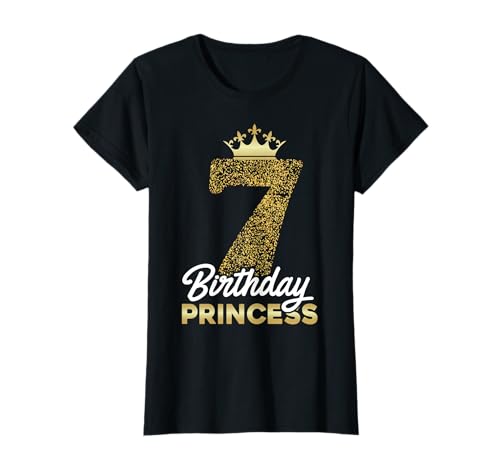 7. Geburtstag Mädchen Geschenk Prinzessin Jahrgang 2018 süß T-Shirt von Süße Geschenkidee 7. Geburtstag Mädchen 7 Jahre