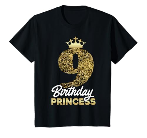 9. Geburtstag Mädchen Geschenk Prinzessin Jahrgang 2016 süß T-Shirt von Süße Geschenkidee 9. Geburtstag Mädchen 9 Jahre