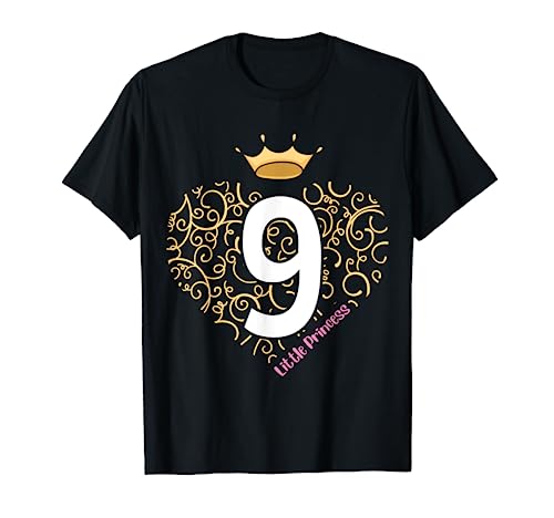 9. Geburtstag Mädchen Prinzessin Schmetterling süß Geschenk T-Shirt von Süße Geschenkidee 9.Geburtstag Mädchen 9 Jahre