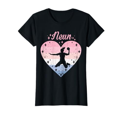 9. Geburtstag Mädchen Süßes Handball Spielerin 9 Jahre T-Shirt von Süße Handball Spielen Geburtstag Geschenk Mädchen