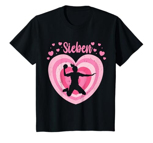 7. Geburtstag Mädchen Süßes Handball Spielerin 7 Jahre T-Shirt von Süße Handball Spielen Geburtstag Geschenk Mädchen