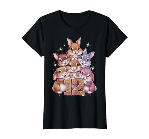12. Geburtstag Hase Kaninchen Mädchen Geburtstag 12 Jahre T-Shirt von Süße Hasen Geschenke für Mädchen zum Geburtstag