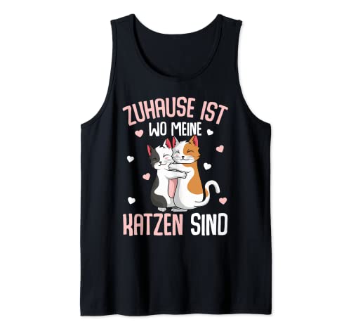 Zuhause ist wo meine Katzen sind Katze Mädchen Damen Tank Top von Süße Katzen & Haustier Geschenkideen
