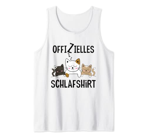 Damen Offizielles Schlafshirt Katzen Lustiger Spruch Tank Top Damen Offizielles Schlafshirt Katzen Lustiger Spruch Tank Top von Süße Katzenliebhaber Morgenmuffel