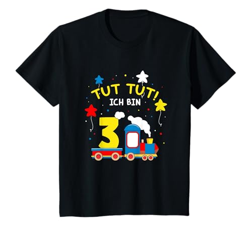 Ich bin 3 Zug Tut Tut 3 Jahre alt 3. Geburtstag Jungen T-Shirt von Süße Kinder Zug T-Shirts und Lokomotive Geschenke