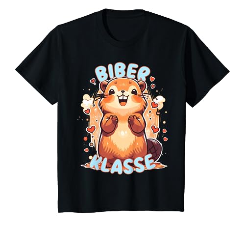 Kinder Niedlicher Biber für Grundschule Biberklasse, Klassentier T-Shirt von Süße Klassenshirts mit Maskottchen, Grundschule
