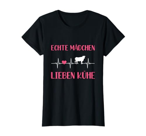 Echte Mädchen Lieben Kühe Landwirt Kuh T-Shirt von Süße Kuh Kleidung Für Mädchen