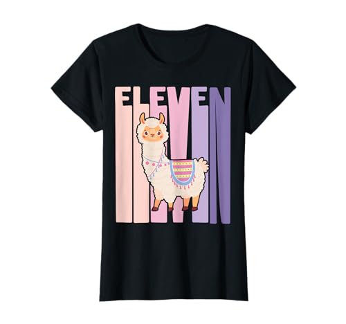 11. Geburtstag Mädchen süßes Lama Alpaka 11 Jahre alt T-Shirt von Süße Lama Alpaka Mädchen Geburtstag Designs