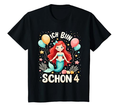 Kinder Ich bin schon 4 Meerjungfrau Geburtstag Mädchen T-Shirt Kinder Ich bin schon 4 Meerjungfrau Geburtstag Mädchen T-Shirt von Süße Meerjungfrau Geburtstag Kinder Geschenke