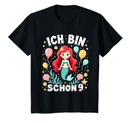 Kinder Ich bin schon 9 Meerjungfrau Geburtstag Mädchen T-Shirt Kinder Ich bin schon 9 Meerjungfrau Geburtstag Mädchen T-Shirt von Süße Meerjungfrau Geburtstag Kinder Geschenke