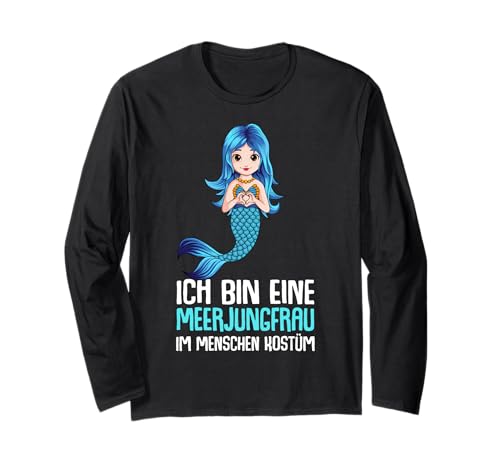 Meerjungfrau Kostüm Mädchen Damen Kinder Langarmshirt von Süße Meerjungfrau Geschenke