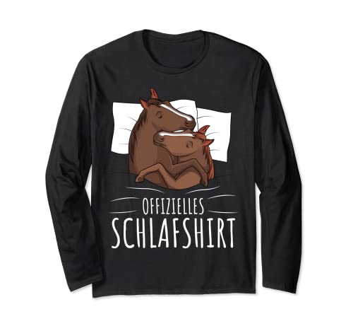 Pferd Offizielles Schlafshirt Pferde Mädchen Damen Kinder Langarmshirt von Süße Pferdesport & Pferdeliebhaber Geschenke