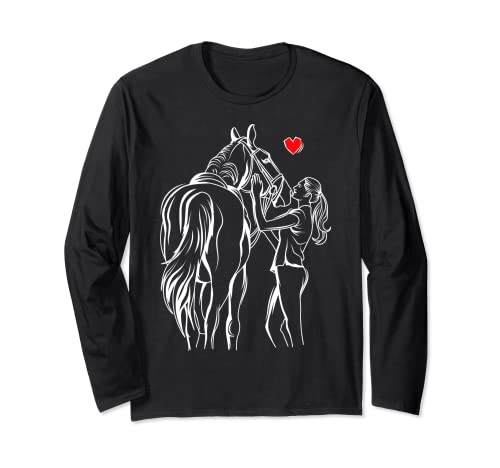 Pferde Mädchen Liebe Reiterin Pferd Liebhaber Langarmshirt von Süße Pferdesport & Pferdeliebhaber Geschenke
