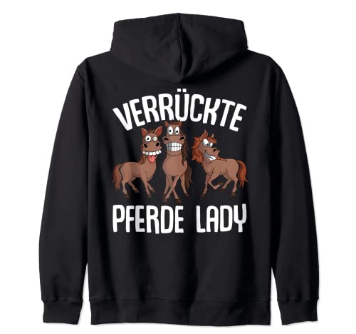 Verrückte Pferde Lady Damen Mädchen Reiterin Pferd Kapuzenjacke von Süße Pferdesport & Pferdeliebhaber Geschenke