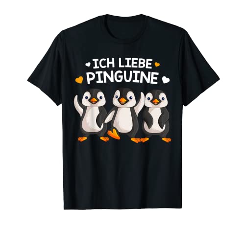 Ich Liebe Pinguine Kinder Mädchen Damen Penguin T-Shirt von Süße Pinguin Liebhaber Geschenke