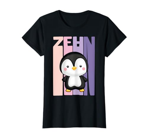 10. Geburtstag Mädchen süßes Pinguin 10 Jahre alt T-Shirt von Süße Pinguin Mädchen Geburtstag Designs