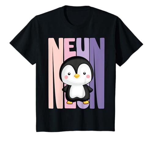 9. Geburtstag Mädchen süßes Pinguin 9 Jahre alt T-Shirt von Süße Pinguin Mädchen Geburtstag Designs