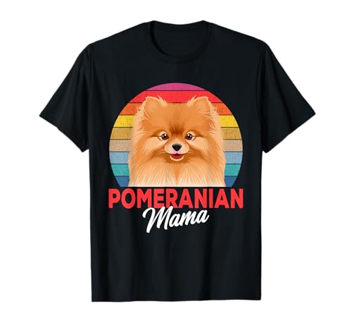 Pomeranian Mama Pom Mom Zwergspitz Frauchen T-Shirt von Süße Pomeranian & Zwergspitz Hunde Geschenke