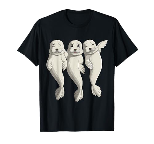 Robbe Seelöwe Seehund Robben Kinder Damen Mädchen Jungen T-Shirt von Süße Robbe Geschenkideen