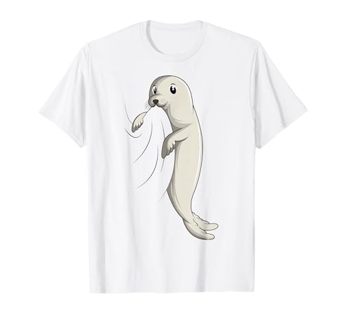 Robbe Seelöwe Seehund Robben Kinder Mädchen Jungen Damen T-Shirt von Süße Robbe Geschenkideen