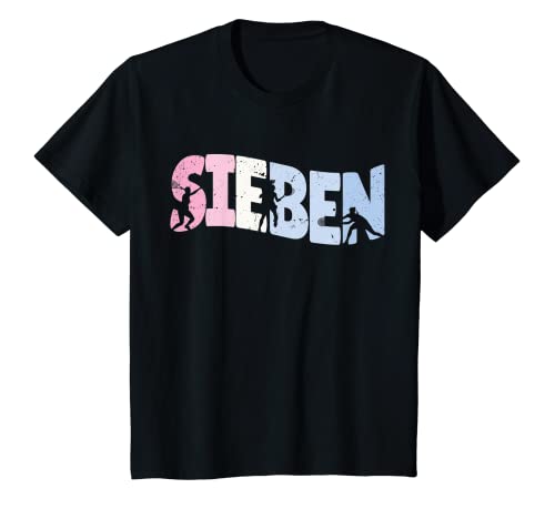 Kinder 7. Geburtstag Mädchen Süßes Tennis Spielerin 7 Jahre T-Shirt von Süße Tennis Spielen Geburtstag Geschenk Mädchen