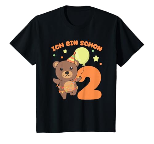 Bär Ich bin schon 2 Bären Geburtstags Kinder T-Shirt von Süße Tiere Geschenkidee zum 2. Geburtstag