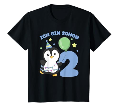 Pinguin Ich bin schon 2 Pinguine Geburtstags Kinder T-Shirt von Süße Tiere Geschenkidee zum 2. Geburtstag