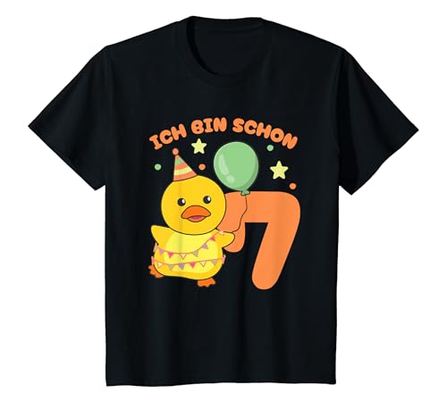Kinder Ente Ich bin schon 7 Enten Geburtstags Kinder T-Shirt von Süße Tiere Geschenkidee zum 7. Geburtstag