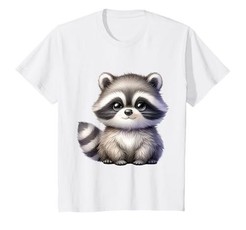 Kinder Kawaii Waschbär süßes Cartoon Tier Motiv T-Shirt Kinder Kawaii Waschbär süßes Cartoon Tier Motiv T-Shirt von Süße Tiere Waschbär Motiv Kids