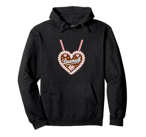 Lausmadl Herz Lebkuchen Rosa Ersatz Dirndl Pullover Hoodie von Süße Volksfest Trachten für Mädchen
