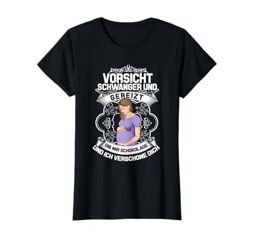 Süße & Niedliche Muttertags Design - Schwanger Und Gereizt Lustiges Schwangerschafts T-Shirt - Schwarz - S - Kurzarm - Klassische Passform - V-Ausschnitt - Polyester 100% - Schwangere Frauen Süße & Niedliche Muttertags Design - Schwanger Und Gereizt Lustiges Schwangerschafts T-Shirt - Schwarz - S - Kurzarm - Klassische Passform - V-Ausschnitt - Polyester 100% - Schwangere Frauen von Süße & Niedliche Muttertags Design