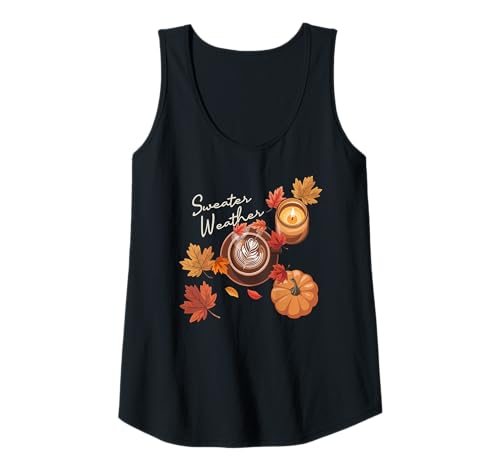 Damen Herbstsaison Kaffee Wetter süßer Tank Top von Süße und freche benutzerdefinierte Gibutiquen