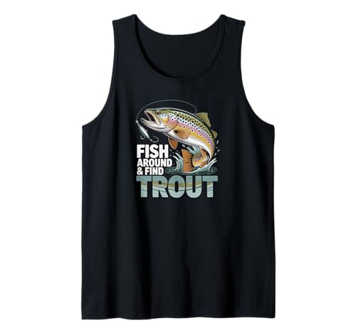 Herren Fisch herum Finden Sie Forellen Lustiges Fischerei Wortspiel Tank Top von Süße und freche benutzerdefinierte Gibutiquen
