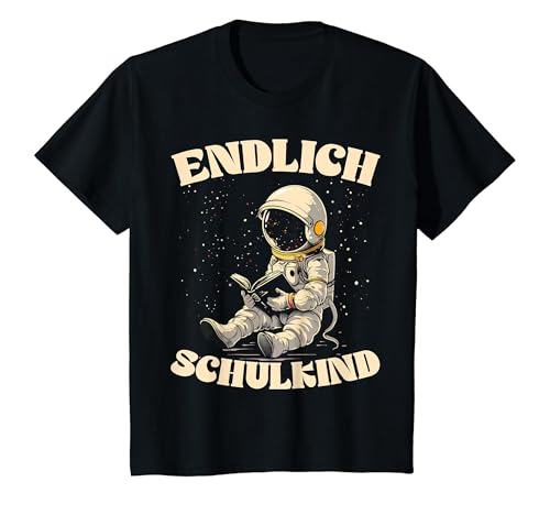 Kinder Endlich Schulkind Astronaut Buch Lesen Weltall Einschulung T-Shirt von Süßer Astronauten Weltall Einschulung Shop