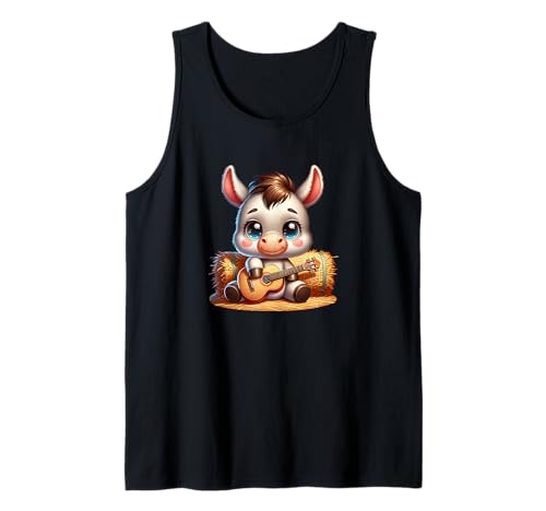 Niedlicher Baby Esel Mit Gitarre Auf Strohballen Tank Top Niedlicher Baby Esel Mit Gitarre Auf Strohballen Tank Top von Suesser Baby Esel Gitarre Bauernhof Musik