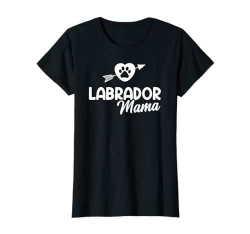 Labrador Mama T Shirt Hund Mama Liebe Pfote Herz Lustig T-Shirt von Süßer Besitzer Labrador Mama TShirt Geschenk