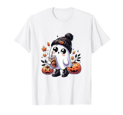 Süßer Geist Kaffee Mütze Cartoon Halloween Damen Herren T-Shirt Süßer Geist Kaffee Mütze Cartoon Halloween Damen Herren T-Shirt von Süßer Geist Kaffee Mütze Cartoon Halloween