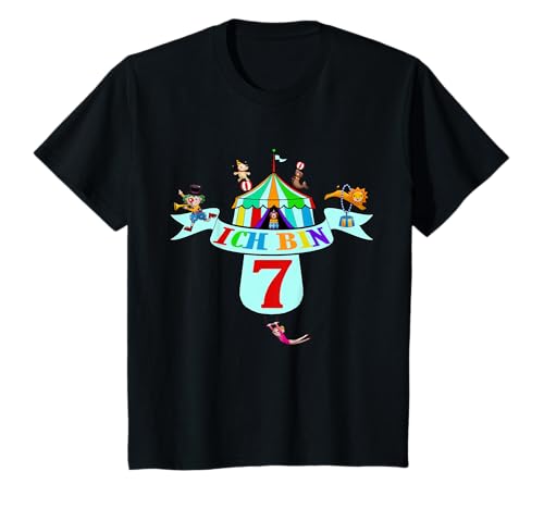 Kinder Süßes 7. Kindergeburtstag Clown Zirkus Löwe Kostüm T-Shirt Kinder Süßes 7. Kindergeburtstag Clown Zirkus Löwe Kostüm T-Shirt von Süßes 7 Geburtstag Clown Zirkus Tiere Design