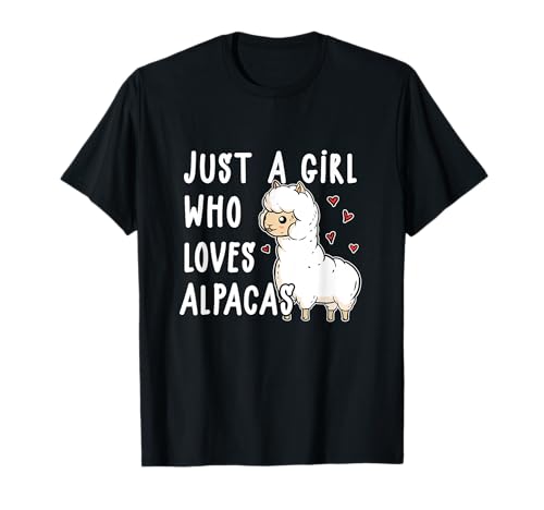 Just A Girl Who Loves Alpacas Lustiges Lama Alpaka Kostüm T-Shirt von Süßes Alpaka Baby Geschenk für Mädchen und Frauen