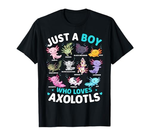EIN Junge, der Axolotls liebt Niedliche Kinder Coole T-Shirt von Süßes Axolotl-Design für kleine Jungen