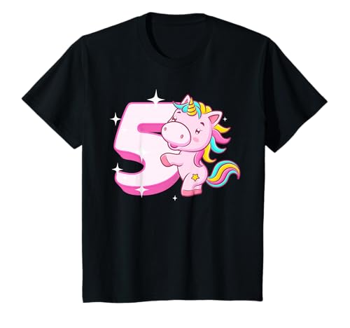 Kinder 5. Geburtstag Einhorn Mädchen 5 Jahre alt Ich bin schon 5 T-Shirt von Süßes Einhorn Geburtstag Geschenke für Mädchen