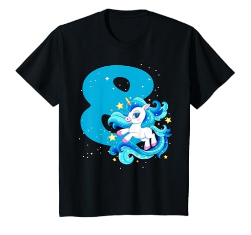 Kinder 8. Geburtstag Einhorn Mädchen 8 Jahre alt Ich bin schon 8 T-Shirt von Süßes Einhorn Geburtstag Geschenke für Mädchen