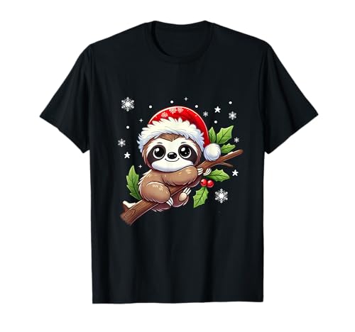 Faultier Frohe Weihnachten Damen Herren Kinder Weihnachts T-Shirt von Süßes Faultier Christmas Weihnachten Kleidung