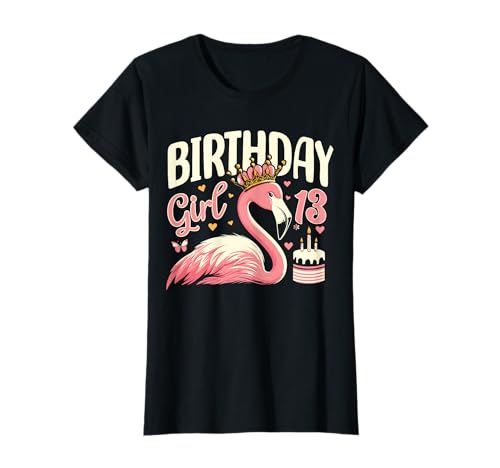 13.Geburtstag süßes Flamingo Mädchen 13 Jahre alt Teenager T-Shirt von Süßes Geburtstagsgeschenk für Mädchen Flamingo