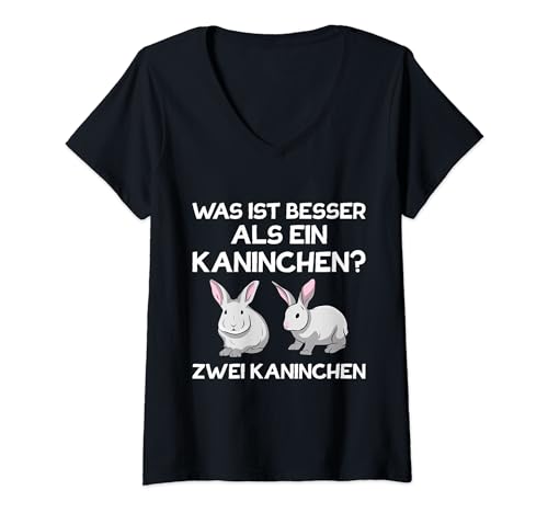 Damen Süßes Kaninchen Hase Häschen Haustier T-Shirt mit V-Ausschnitt von Süßes Kaninchen Hase Haustier