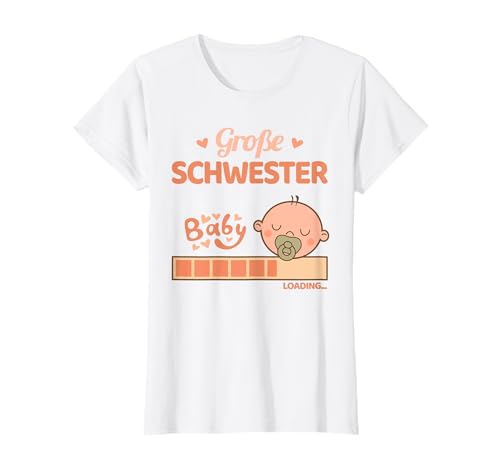 Ich werde große Schwester Baby Loading Mädchen T-Shirt von Süßes Mädchen Geschwister Ankündigung Design