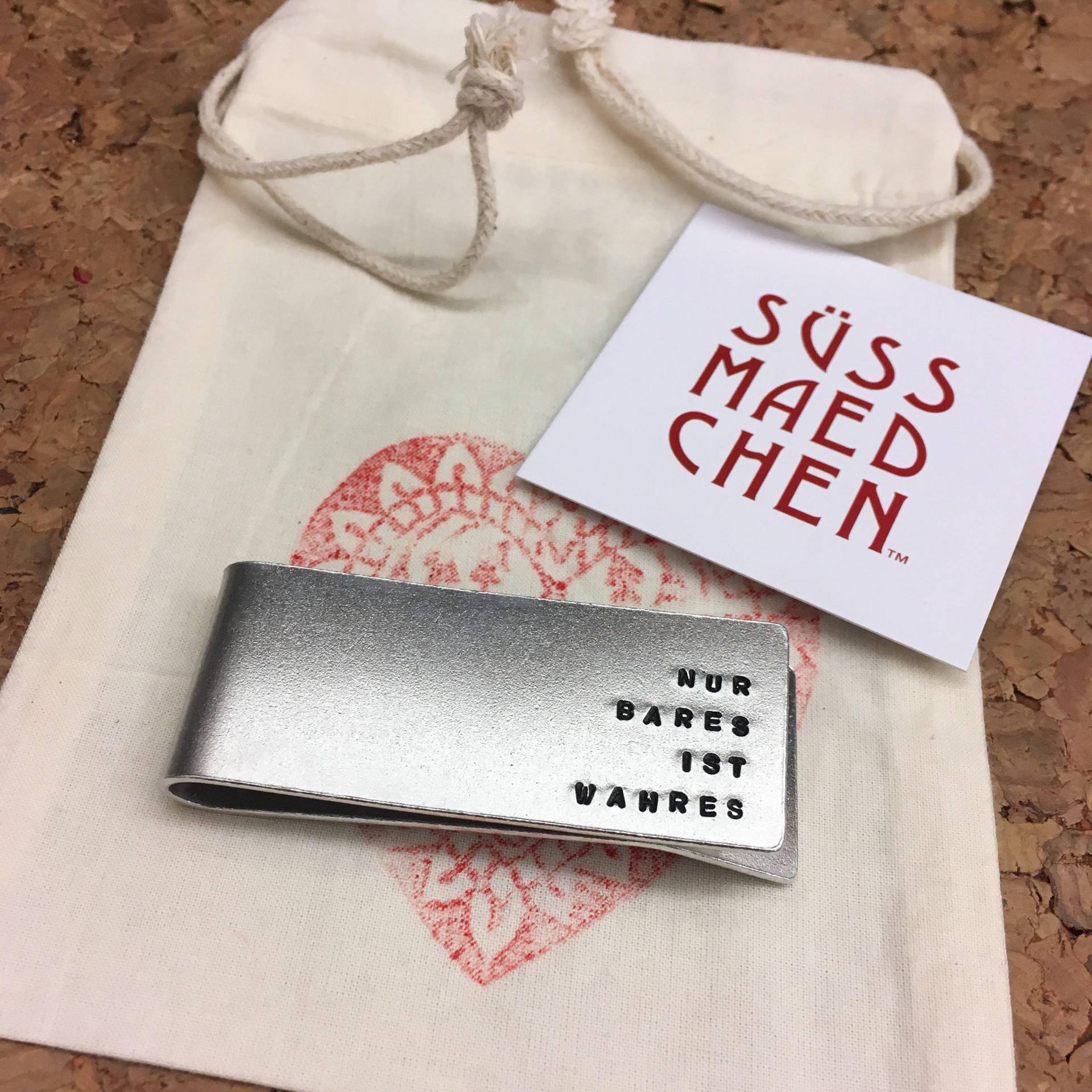 Geldklammer Nur Bares Ist Wahres Geldclip Handgestempelte Geldspange Geschenk Männer Minimalistisch Money Clip Stempelprägung Statt Gravur von Suessmaedchen
