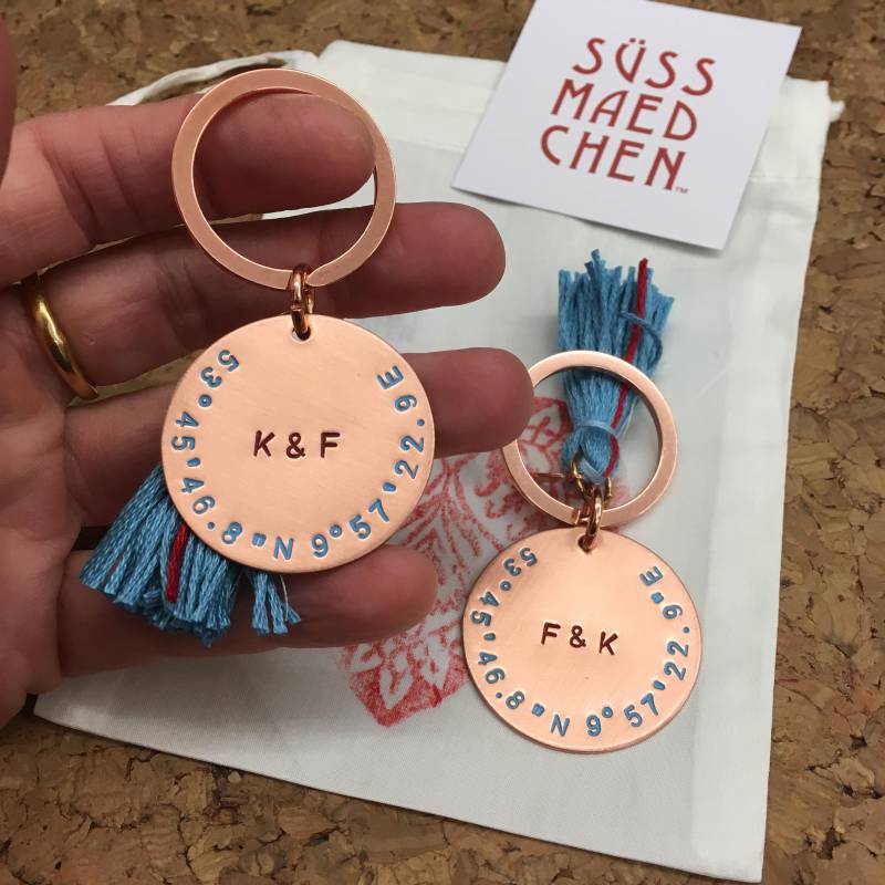 Koordinaten Schlüsselanhänger Adresse Personalisiertes Geschenk Weihnachten Heimat Liebe Gps Daten Anhänger von Suessmaedchen